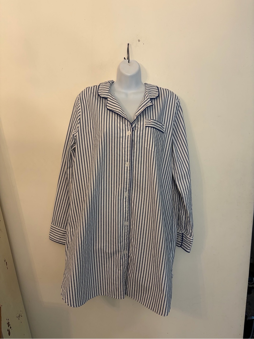 Red Land Cotton night-gown shirt sleeve size xl